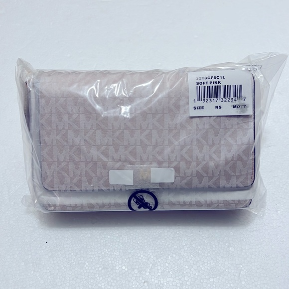 🌸 NWT MICHAEL KORS MOTT PEBBLE PHONE CROSSBODY SHOULDER BAG PINK SOFT - Picture 6 of 6